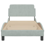 Bed Frame "Dover" Light Grey 80x200 cm Velvet