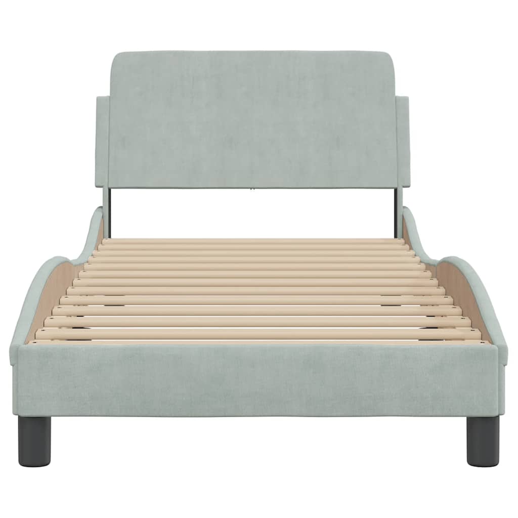 Bed Frame "Dover" Light Grey 80x200 cm Velvet