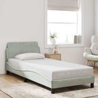 Bed Frame "Dover" Light Grey 80x200 cm Velvet