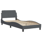 Bed Frame "Dover" Dark Grey 80x200 cm Velvet