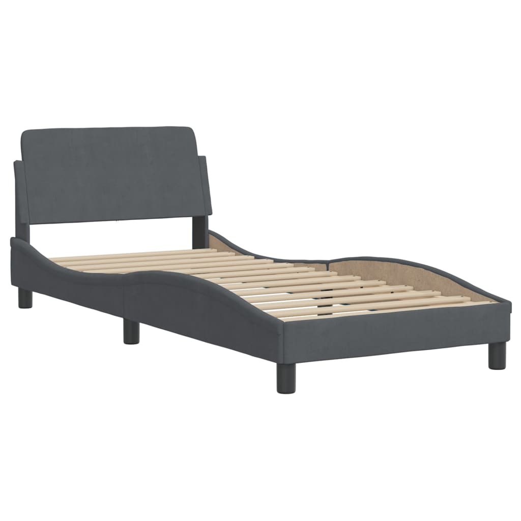 Bed Frame "Dover" Dark Grey 80x200 cm Velvet