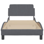 Bed Frame "Dover" Dark Grey 80x200 cm Velvet