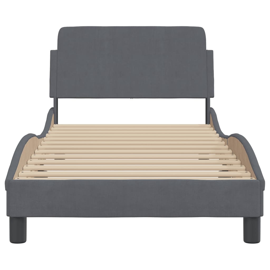 Bed Frame "Dover" Dark Grey 80x200 cm Velvet