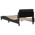 Bed Frame with Headboard "Dover" Black 80x200 cm Velvet