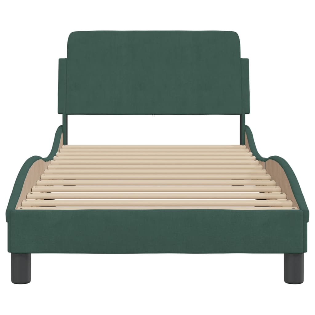 Bed Frame "Dover" Dark Green 80x200 cm Velvet