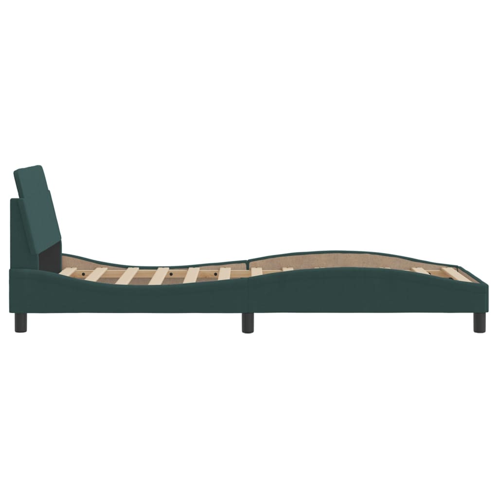 Bed Frame "Dover" Dark Green 80x200 cm Velvet