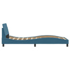 Bed Frame with Headboard "Dover" Blue 80x200 cm Velvet