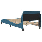 Bed Frame with Headboard "Dover" Blue 80x200 cm Velvet