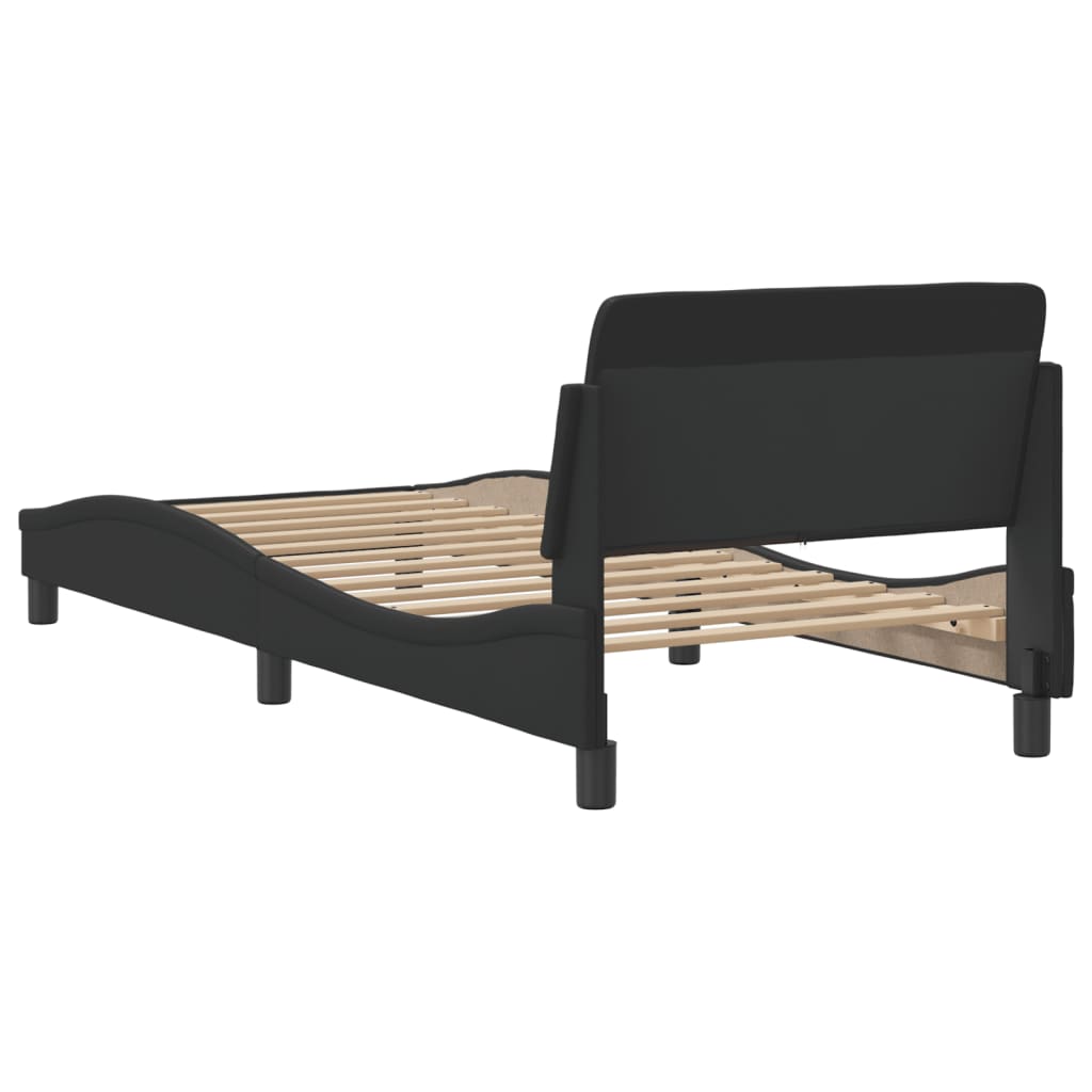 Bed Frame "Dover" Black 80x200 cm Faux Leather