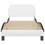Bed Frame "Dover" White&Black 80x200 cm Faux Leather