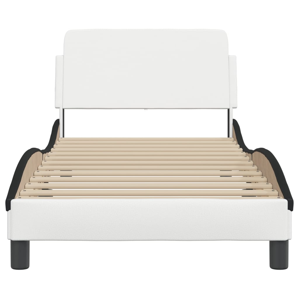 Bed Frame "Dover" White&Black 80x200 cm Faux Leather