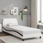 Bed Frame "Dover" White&Black 80x200 cm Faux Leather