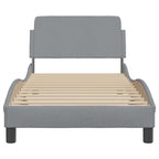 Bed Frame "Dover" Light Grey 90x190 cm Fabric