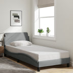 Bed Frame "Dover" Light Grey 90x190 cm Fabric