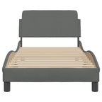 Bed Frame "Dover" Dark Grey 90x190 cm Fabric