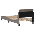 Bed Frame with Headboard "Dover" Taupe 90x190 cm Fabric