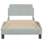 Bed Frame "Dover" Light Grey 90x190 cm Velvet