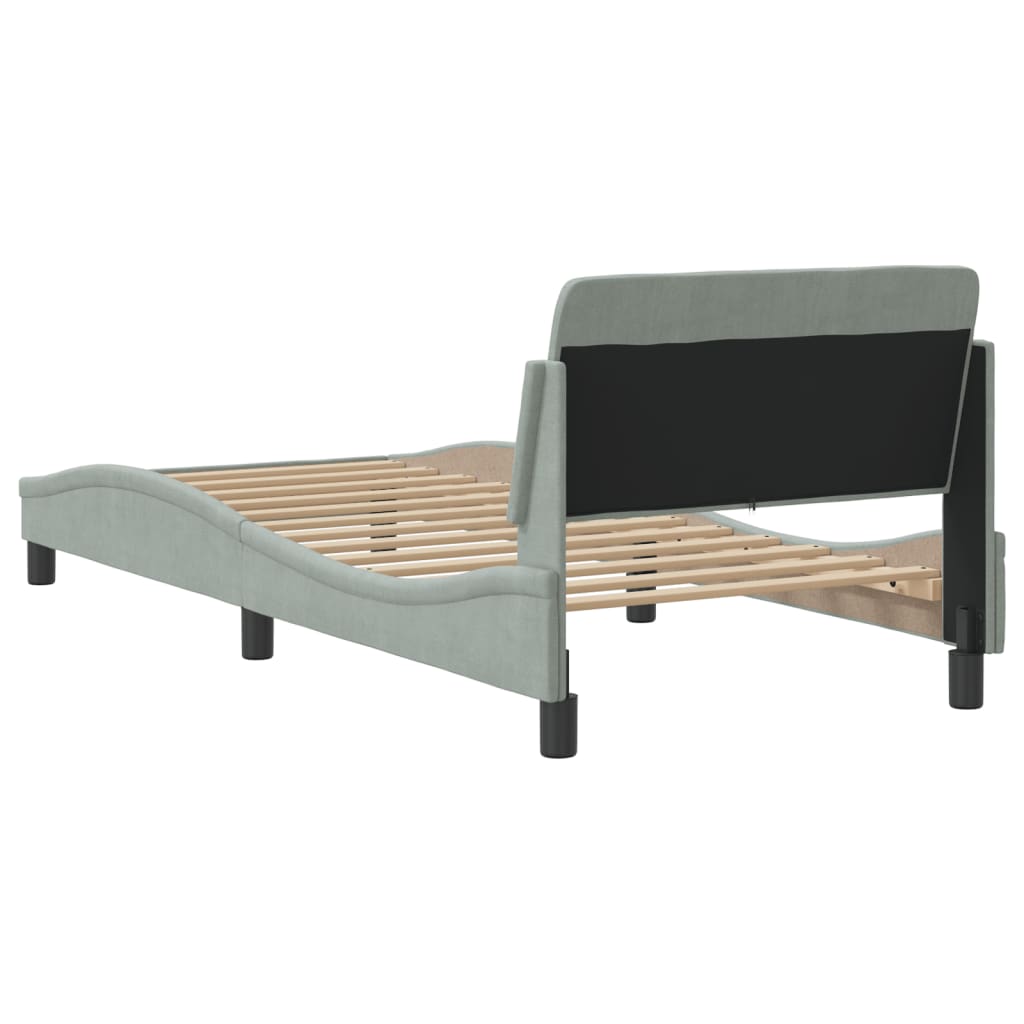 Bed Frame "Dover" Light Grey 90x190 cm Velvet