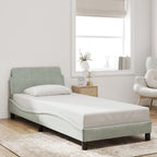 Bed Frame "Dover" Light Grey 90x190 cm Velvet