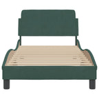 Bed Frame "Dover" Dark Green 90x190 cm Velvet
