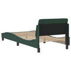 Bed Frame "Dover" Dark Green 90x190 cm Velvet