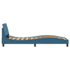 Bed Frame with Headboard "Dover" Blue 90x190 cm Velvet