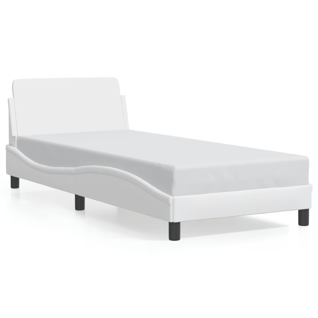 Bed Frame "Dover" White 90x190 cm Faux Leather