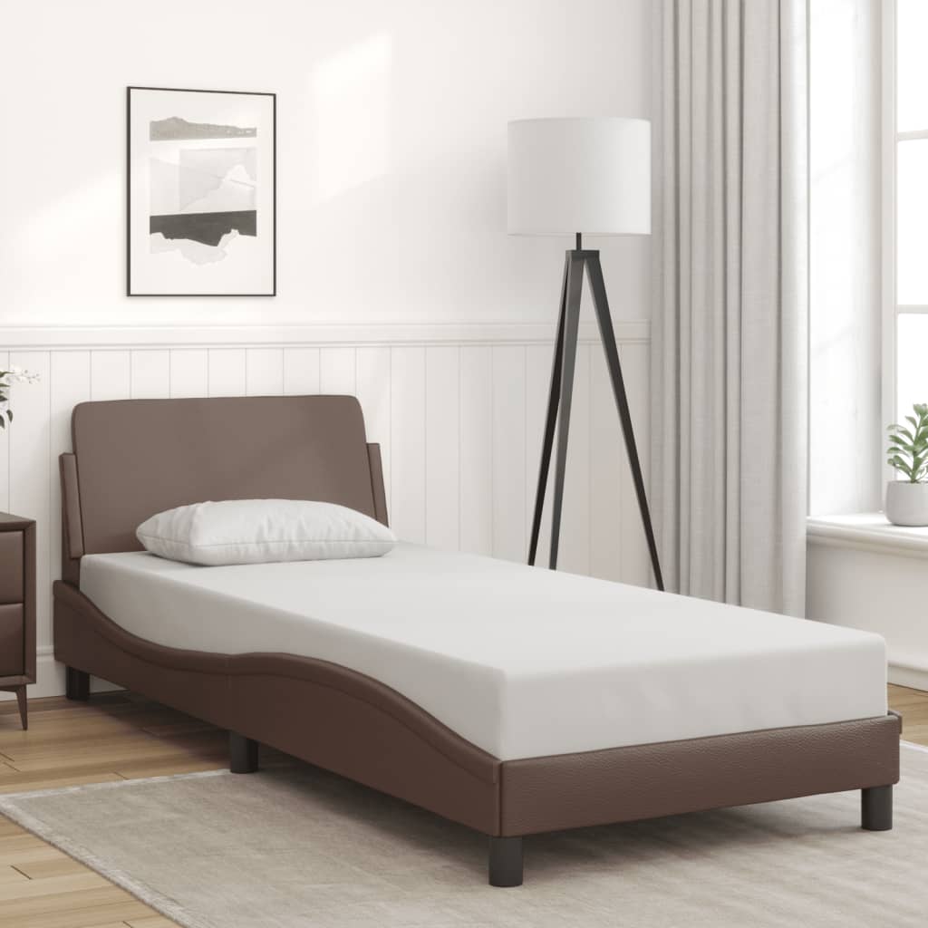 Bed Frame "Dover" Brown 90x190 cm Faux Leather