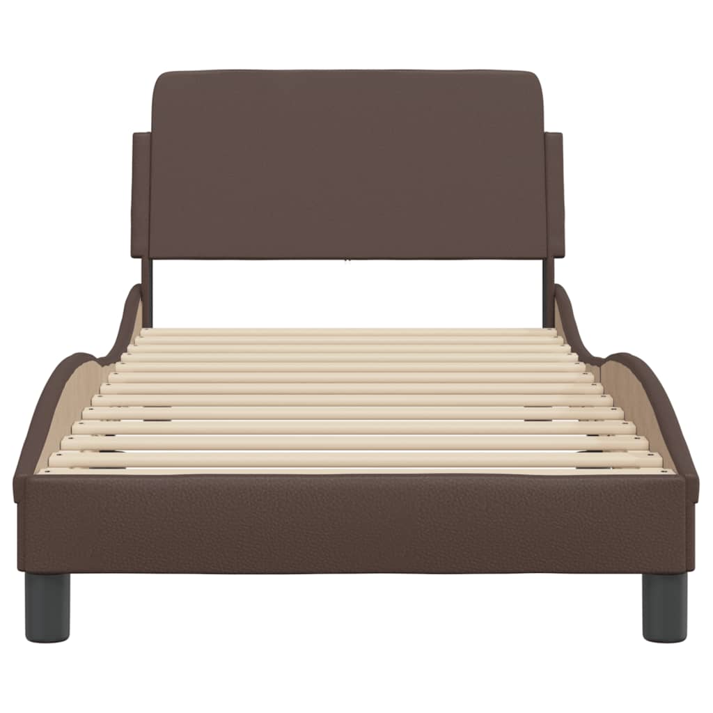 Bed Frame "Dover" Brown 90x190 cm Faux Leather
