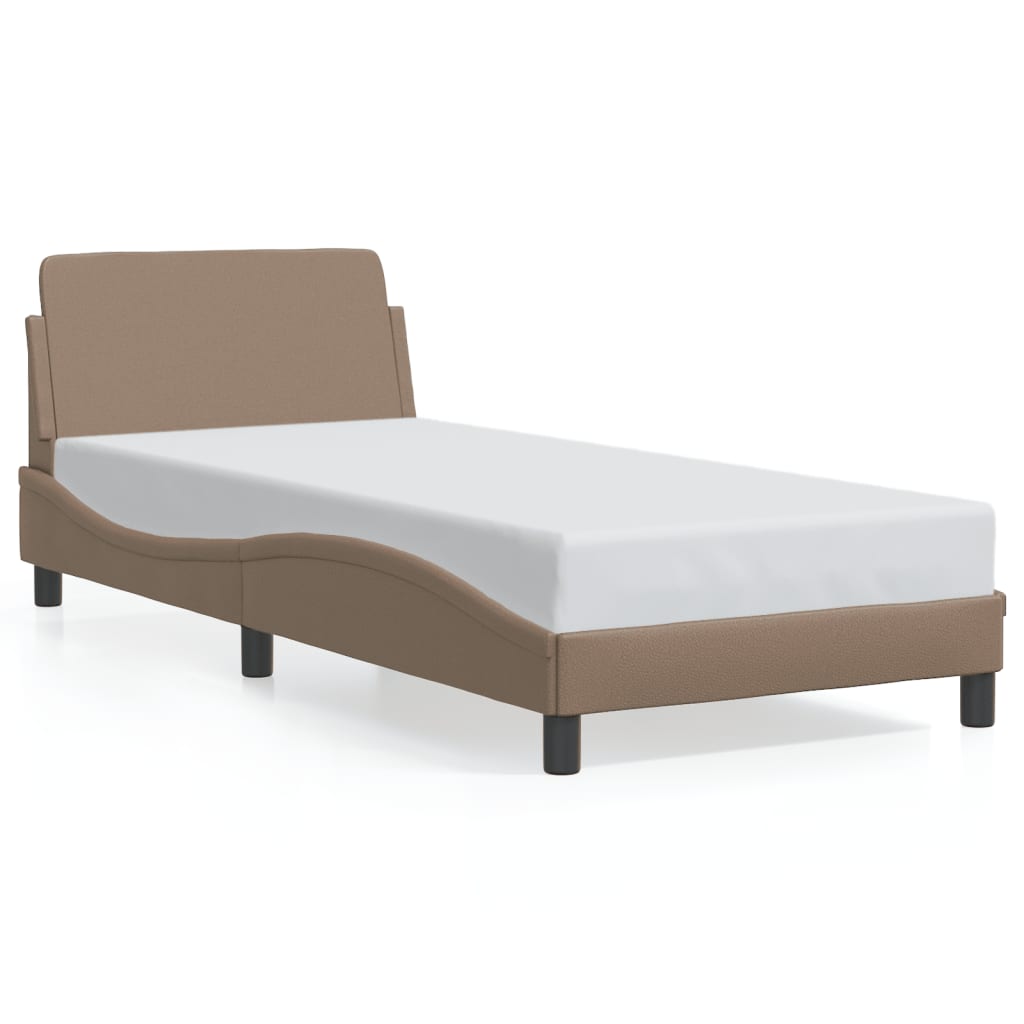 Bed Frame "Dover" Cappuccino 90x190 cm Faux Leather