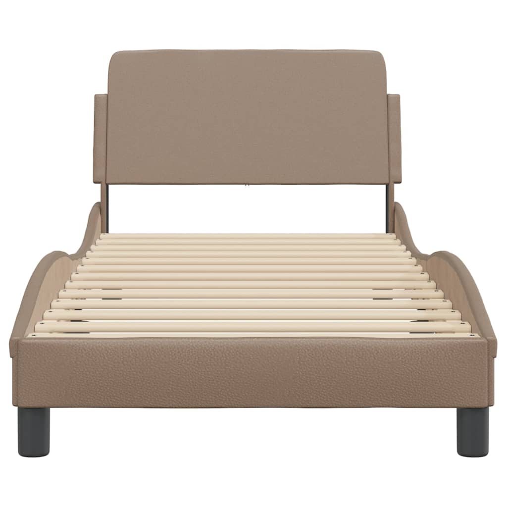 Bed Frame "Dover" Cappuccino 90x190 cm Faux Leather