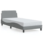 Bed Frame "Dover" Light Grey 90x200 cm Fabric