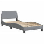Bed Frame "Dover" Light Grey 90x200 cm Fabric