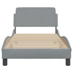 Bed Frame "Dover" Light Grey 90x200 cm Fabric