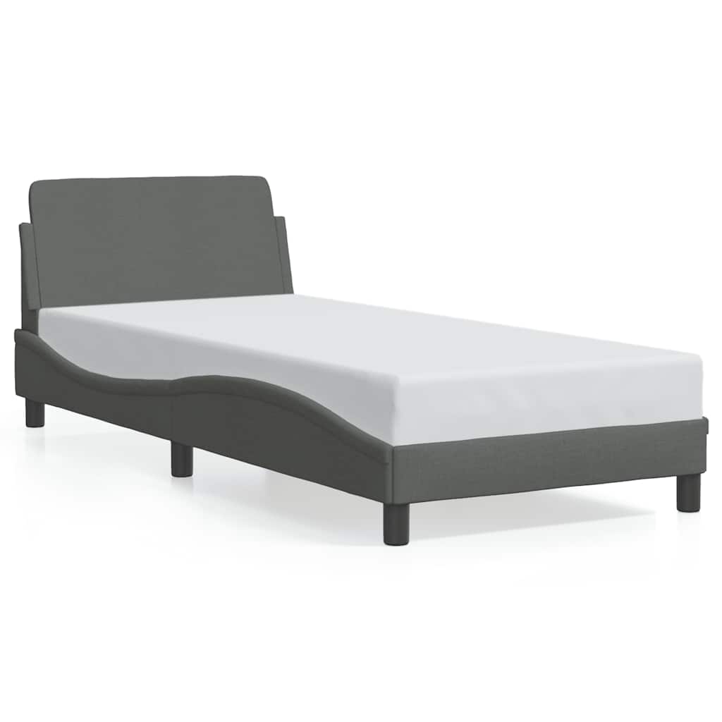 Bed Frame "Dover" Dark Grey 90x200 cm Fabric
