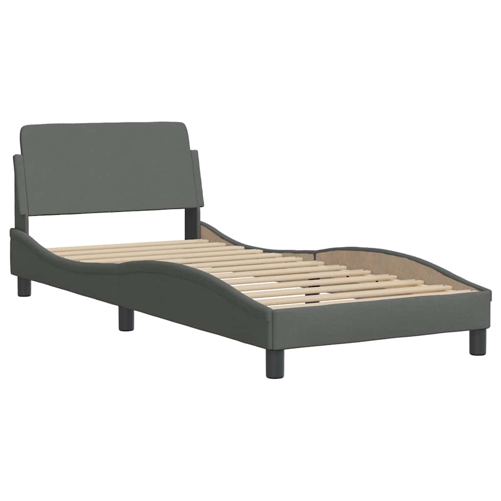 Bed Frame "Dover" Dark Grey 90x200 cm Fabric