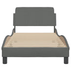 Bed Frame "Dover" Dark Grey 90x200 cm Fabric