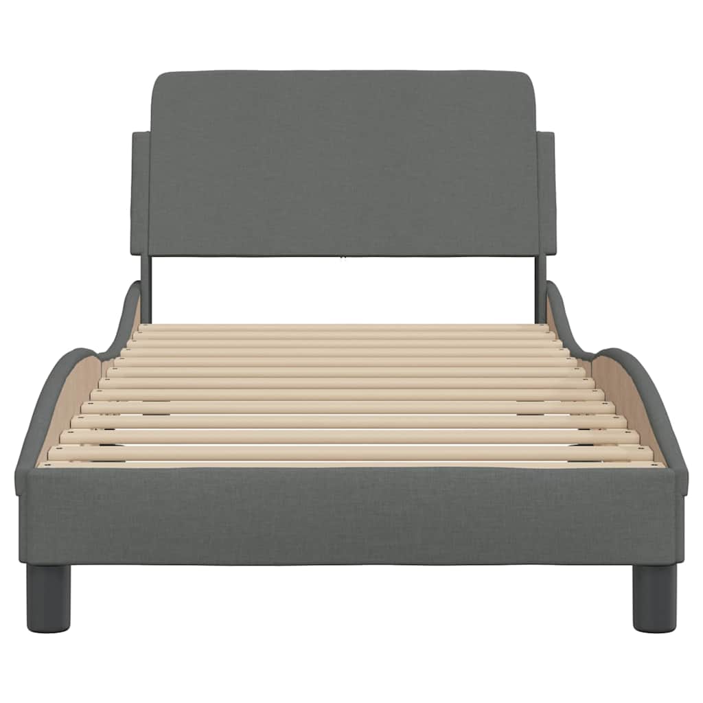 Bed Frame "Dover" Dark Grey 90x200 cm Fabric
