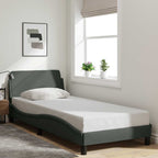 Bed Frame "Dover" Dark Grey 90x200 cm Fabric
