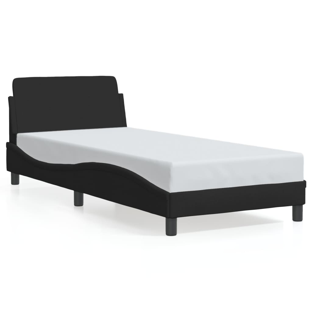 Bed Frame with Headboard "Dover" Black 90x200 cm Fabric