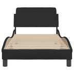 Bed Frame with Headboard "Dover" Black 90x200 cm Fabric