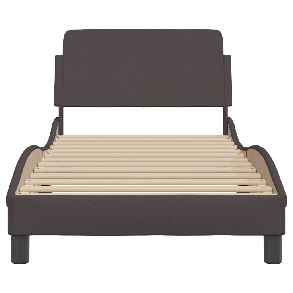 Bed Frame "Dover" Dark Brown 90x200 cm Fabric