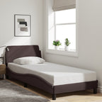 Bed Frame "Dover" Dark Brown 90x200 cm Fabric