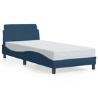 Bed Frame with Headboard "Dover" Blue 90x200 cm Fabric