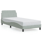 Bed Frame "Dover" Light Grey 90x200 cm Velvet