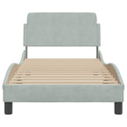 Bed Frame "Dover" Light Grey 90x200 cm Velvet
