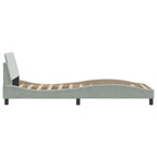 Bed Frame "Dover" Light Grey 90x200 cm Velvet