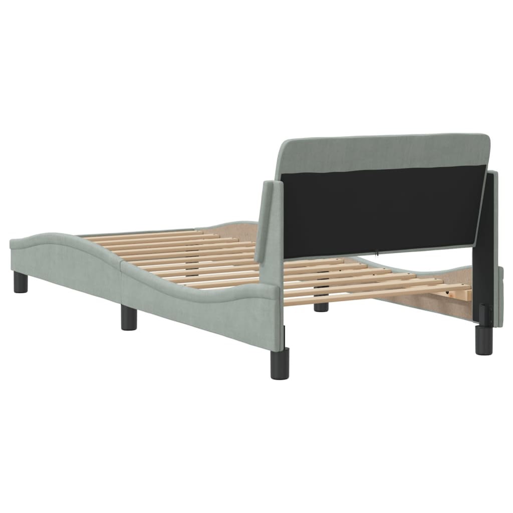 Bed Frame "Dover" Light Grey 90x200 cm Velvet