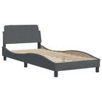 Bed Frame "Dover" Dark Grey 90x200 cm Velvet