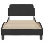 Bed Frame with Headboard "Dover" Black 90x200 cm Velvet